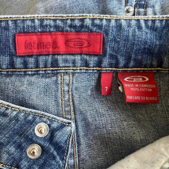 VTG Y2K Jean denim mini skirt Size 7 Grunge 2000s - Picture 3 of 4